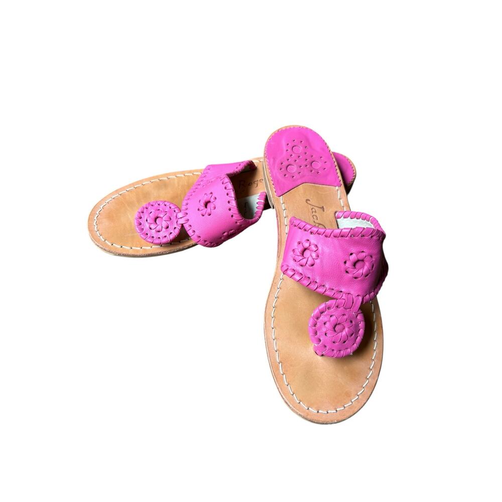 Jack Rogers Women's Jacks Flat Whipstitched Sandals - Fuschia Pink - 7 - Picture 2 of 11